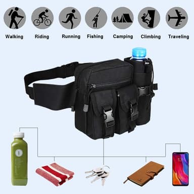 Tactical midjeväska med flaskhållare Militärgrön
