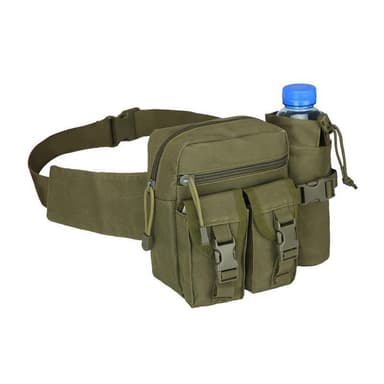 Tactical midjeväska med flaskhållare Militärgrön