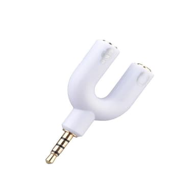 3.5 mm splitter för ljud och mic - vit