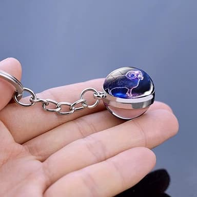 Väduren Zodiac Luminous Crystal Ball Nyckelring