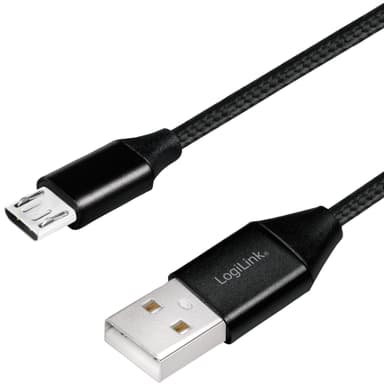 USB-MicroUSB Ladd/synk-kabel 15W 0,3m TextiL