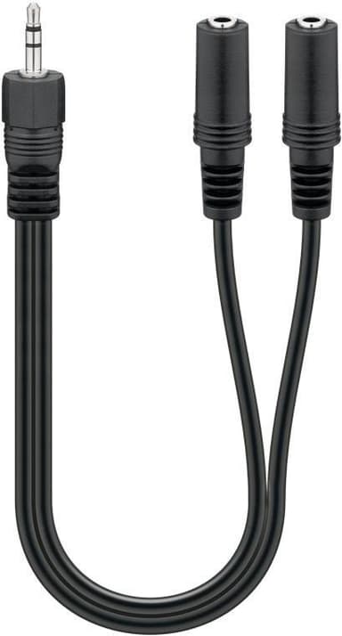 Goobay 3,5 mm ljud Y-kabel adapter, 1x manlig till 2x kvinnlig stereo