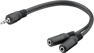 Goobay 3,5 mm ljud Y-kabel adapter, 1x manlig till 2x kvinnlig stereo