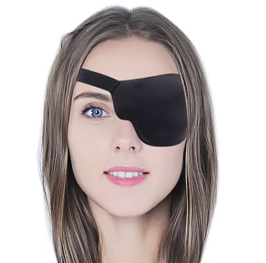 Ögonlapp för vänster öga 3D med justerbart spänne Svart