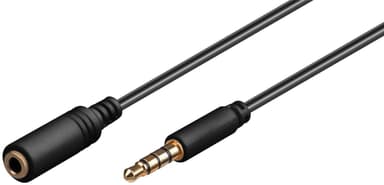 Goobay Förlängningskabel för hörlurar och ljud AUX, 4-stift 3,5 mm sma