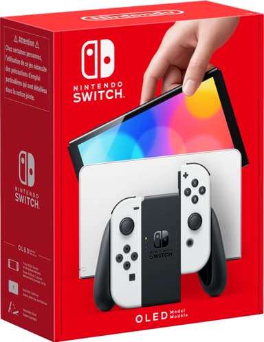 Nintendo Switch OLED gamingkonsol med vita Joy-Con-kontroller EU