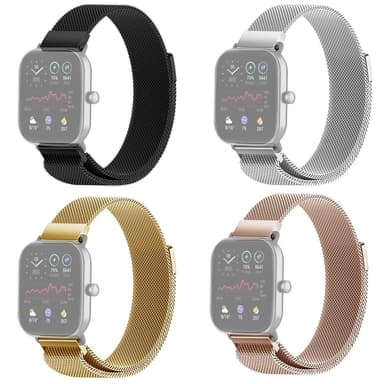 SKALO Milanese Loop till Amazfit Bip/Bip U/Bip U Pro/Bip S - Svart