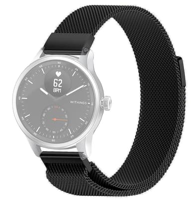 SKALO Milanese Loop till Withings ScanWatch 42mm - Svart