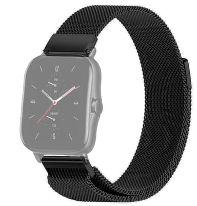 SKALO Milanese Loop till Amazfit GTS 3 - Svart