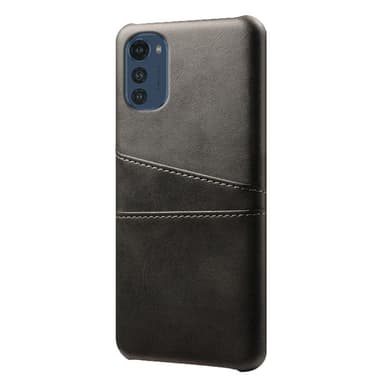 SKALO Motorola Moto E32/E32s PU-Läder Korthållare Skal - Svart