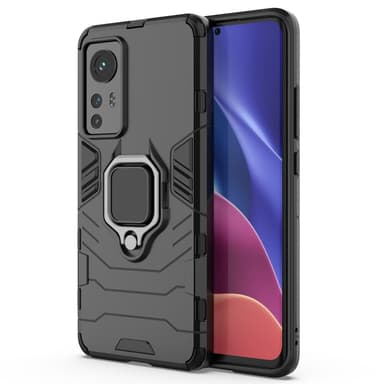 SKALO Xiaomi 12 Armor Hybrid Metallring skal - Svart