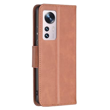 SKALO Xiaomi 12 5G Plånboksfodral i PU-Läder - Brun