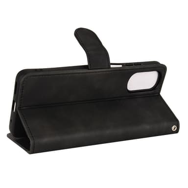 SKALO Motorola Moto E32/E32s Matt PU-Läder Plånboksfodral - Svart