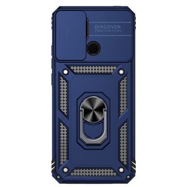 SKALO Xiaomi Redmi 10C Armor Hybrid Metallring Kameraslider - Blå
