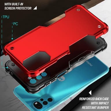 SKALO Motorola Moto G22 Shockproof Armor Hybrid Skal - Roséguld