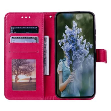 SKALO Motorola Moto G52 Mandala Plånboksfodral - Cerise