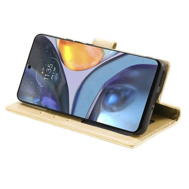 SKALO Motorola Moto G22 Mandala Plånboksfodral - Guld