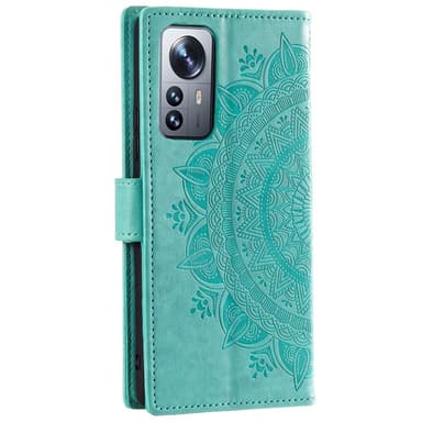 SKALO Xiaomi 12 Pro Mandala Plånboksfodral - Turkos