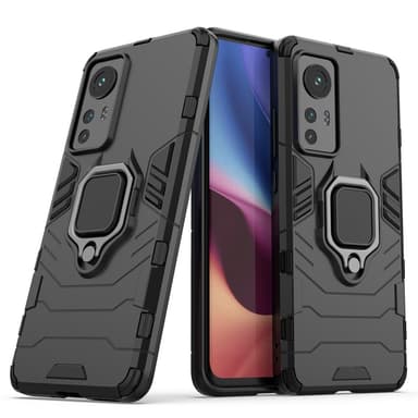 SKALO Xiaomi 12 Armor Hybrid Metallring skal - Svart