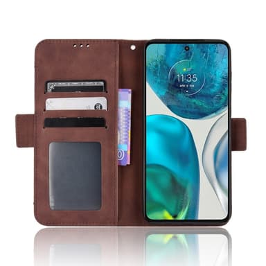 SKALO Motorola Moto G52 6-FACK Plånboksfodral - Brun