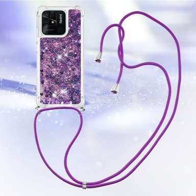 SKALO Xiaomi Redmi 10C Kvicksand Glitter Mobilhalsband - Lila