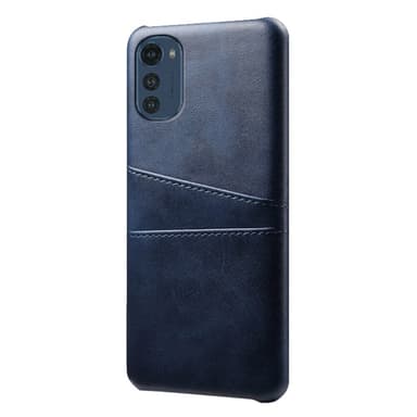 SKALO Motorola Moto E32/E32s PU-Läder Korthållare Skal - Blå