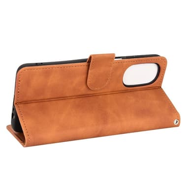 SKALO Motorola Moto G52 Matt PU-Läder Plånboksfodral - Brun