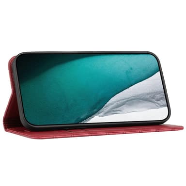 SKALO Xiaomi Redmi 10C Romb Litchi Plånbok - Röd
