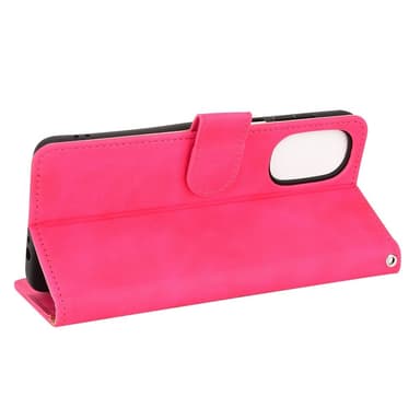 SKALO Motorola Moto G52 Matt PU-Läder Plånboksfodral - Cerise