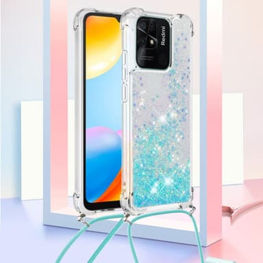 SKALO Xiaomi Redmi 10C Kvicksand Glitter Mobilhalsband - Turkos