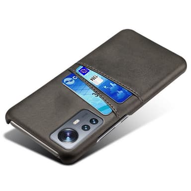 SKALO Xiaomi 12 Pro PU-Läder Korthållare Skal - Svart