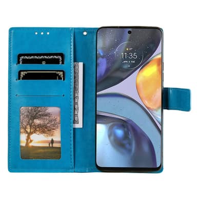 SKALO Motorola Moto G22 Mandala Plånboksfodral - Blå