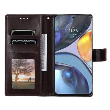 SKALO Motorola Moto G22 Mandala Plånboksfodral - Brun