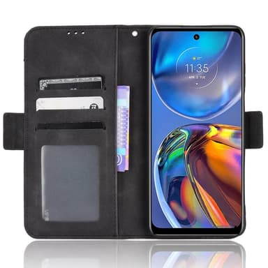 SKALO Motorola Moto E32/E32s 6-FACK Plånboksfodral - Svart