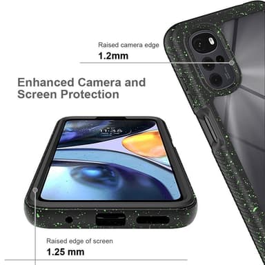 SKALO Motorola Moto G22 Shockproof Clear Hybrid Skal - Svart