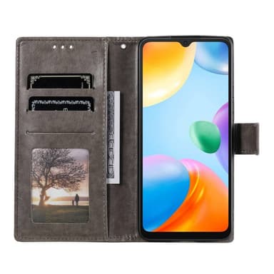 SKALO Xiaomi Redmi 10C Mandala Plånboksfodral - Grå