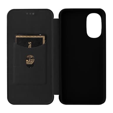 SKALO Motorola Moto G52 Carbon Fiber Plånboksfodral - Svart