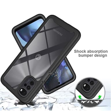 SKALO Motorola Moto G22 Shockproof Clear Hybrid Skal - Svart
