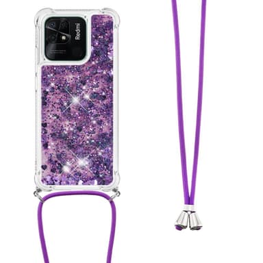 SKALO Xiaomi Redmi 10C Kvicksand Glitter Mobilhalsband - Lila