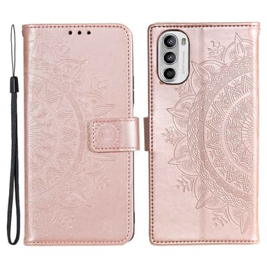 SKALO Motorola Moto G52 Mandala Plånboksfodral - Roséguld