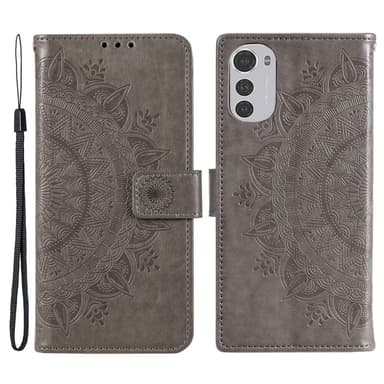 SKALO Motorola Moto E32/E32s Mandala Plånboksfodral - Grå
