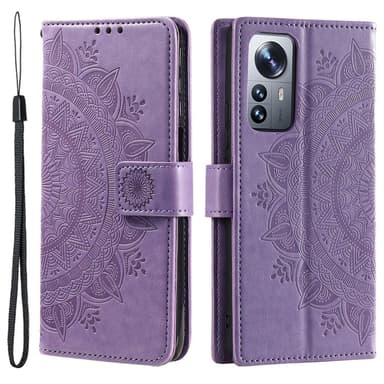 SKALO Xiaomi 12 Pro Mandala Plånboksfodral - Lila