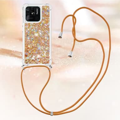 SKALO Xiaomi Redmi 10C Kvicksand Glitter Mobilhalsband - Guld