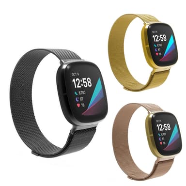 SKALO Milanese Loop till Fitbit Sense - Svart