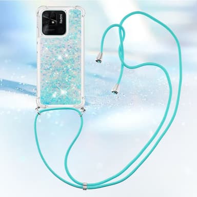 SKALO Xiaomi Redmi 10C Kvicksand Glitter Mobilhalsband - Turkos