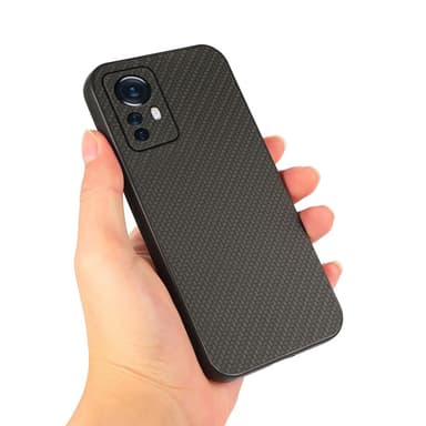 SKALO Xiaomi 12 Pro Carbon Fiber TPU-skal - Svart