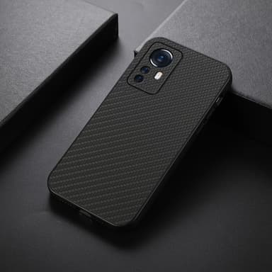 SKALO Xiaomi 12 Pro Carbon Fiber TPU-skal - Svart