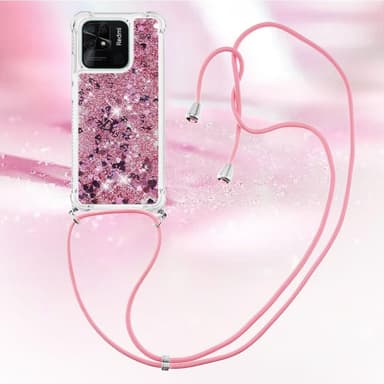 SKALO Xiaomi Redmi 10C Kvicksand Glitter Mobilhalsband - Roséguld