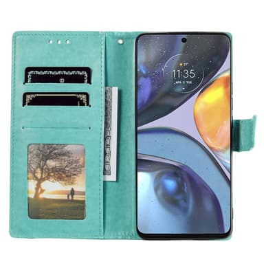 SKALO Motorola Moto G22 Mandala Plånboksfodral - Turkos