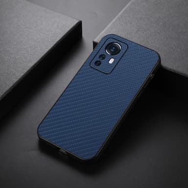 SKALO Xiaomi 12 Pro Carbon Fiber TPU-skal - Blå